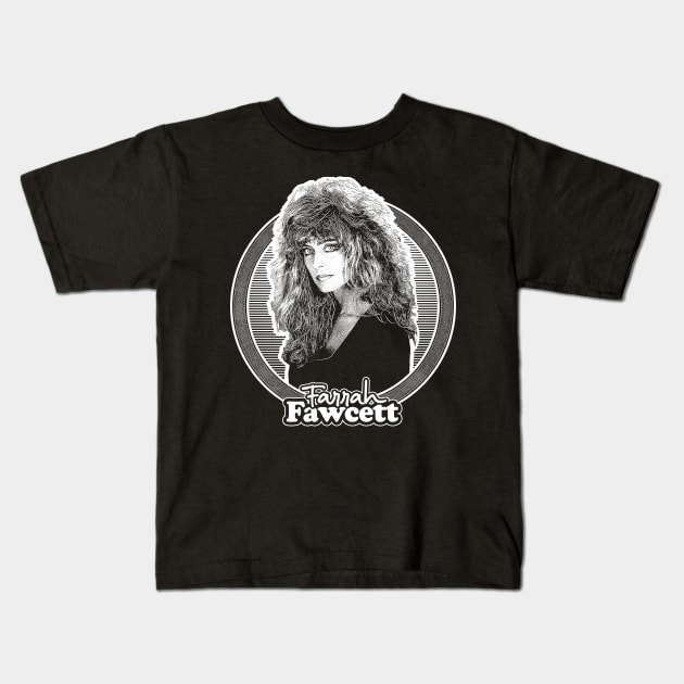 Farrah Fawcett //  Retro Fan Art Design Kids T-Shirt by DankFutura